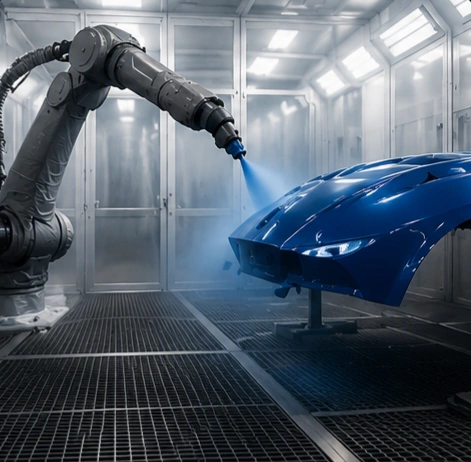 Робот KUKA обслуживает станок ЧПУ